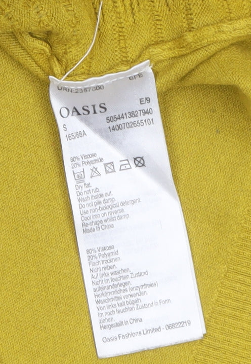 Oasis Women's Yellow Crew Neck Long Sleeve Pullover Jumper Size S