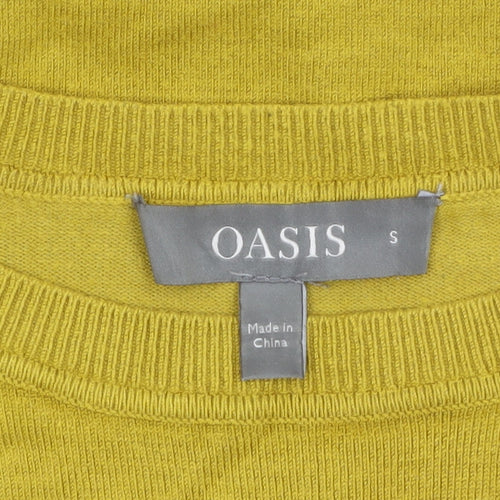 Oasis Women's Yellow Crew Neck Long Sleeve Pullover Jumper Size S