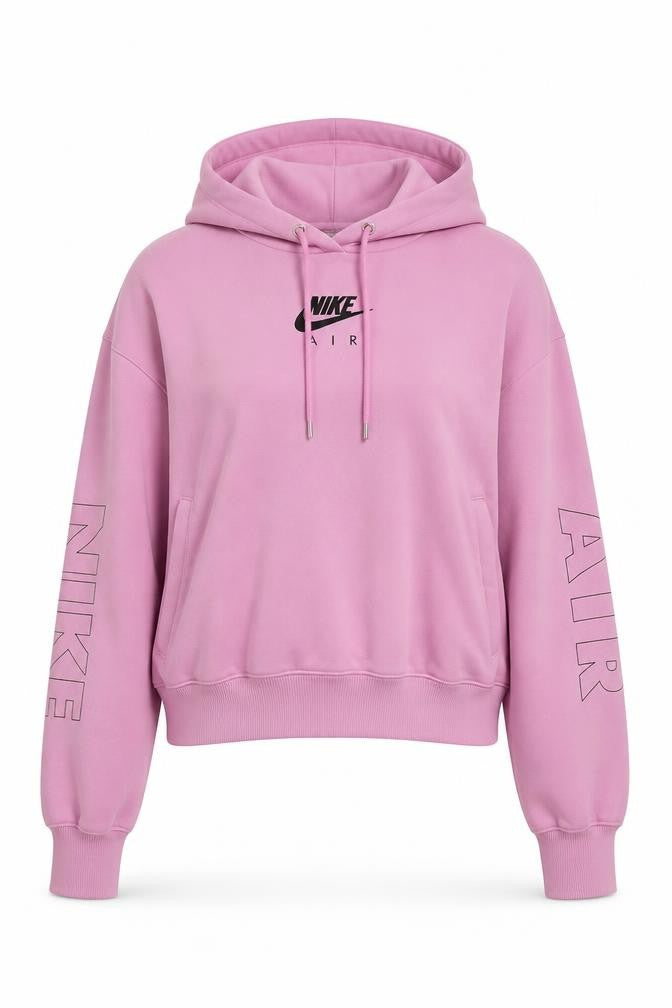 Nike Air Womens Pink Pullover Hoodie L Cotton Blend Relaxed Fit