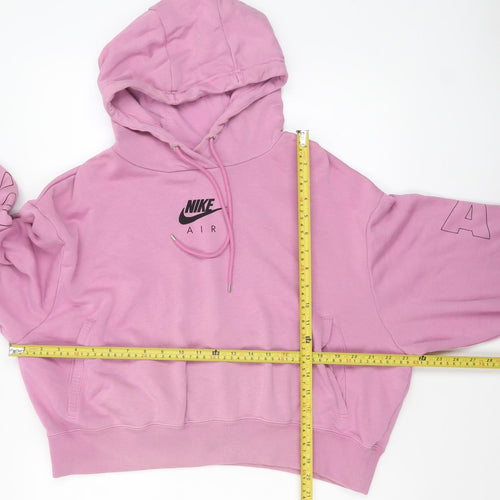 Nike Air Womens Pink Pullover Hoodie L Cotton Blend Relaxed Fit