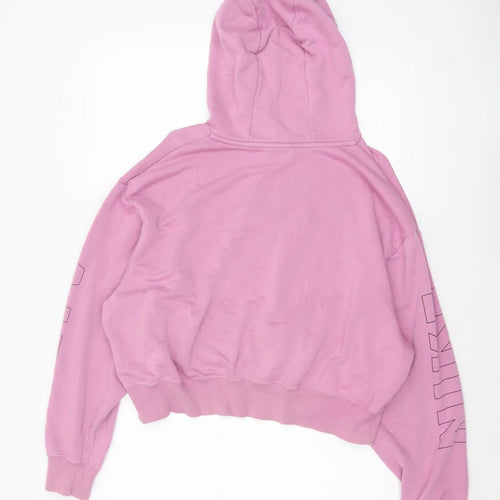 Nike Air Womens Pink Pullover Hoodie L Cotton Blend Relaxed Fit