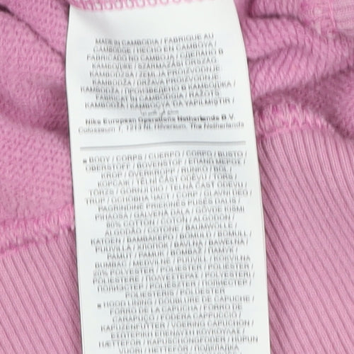 Nike Air Womens Pink Pullover Hoodie L Cotton Blend Relaxed Fit