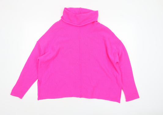 Sahara Women’s Pink Merino Wool Roll Neck Jumper S