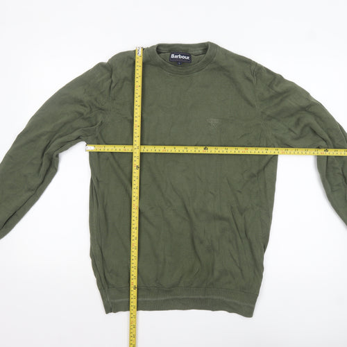 Barbour Men's Green Cotton Crew Neck Pullover Jumper L