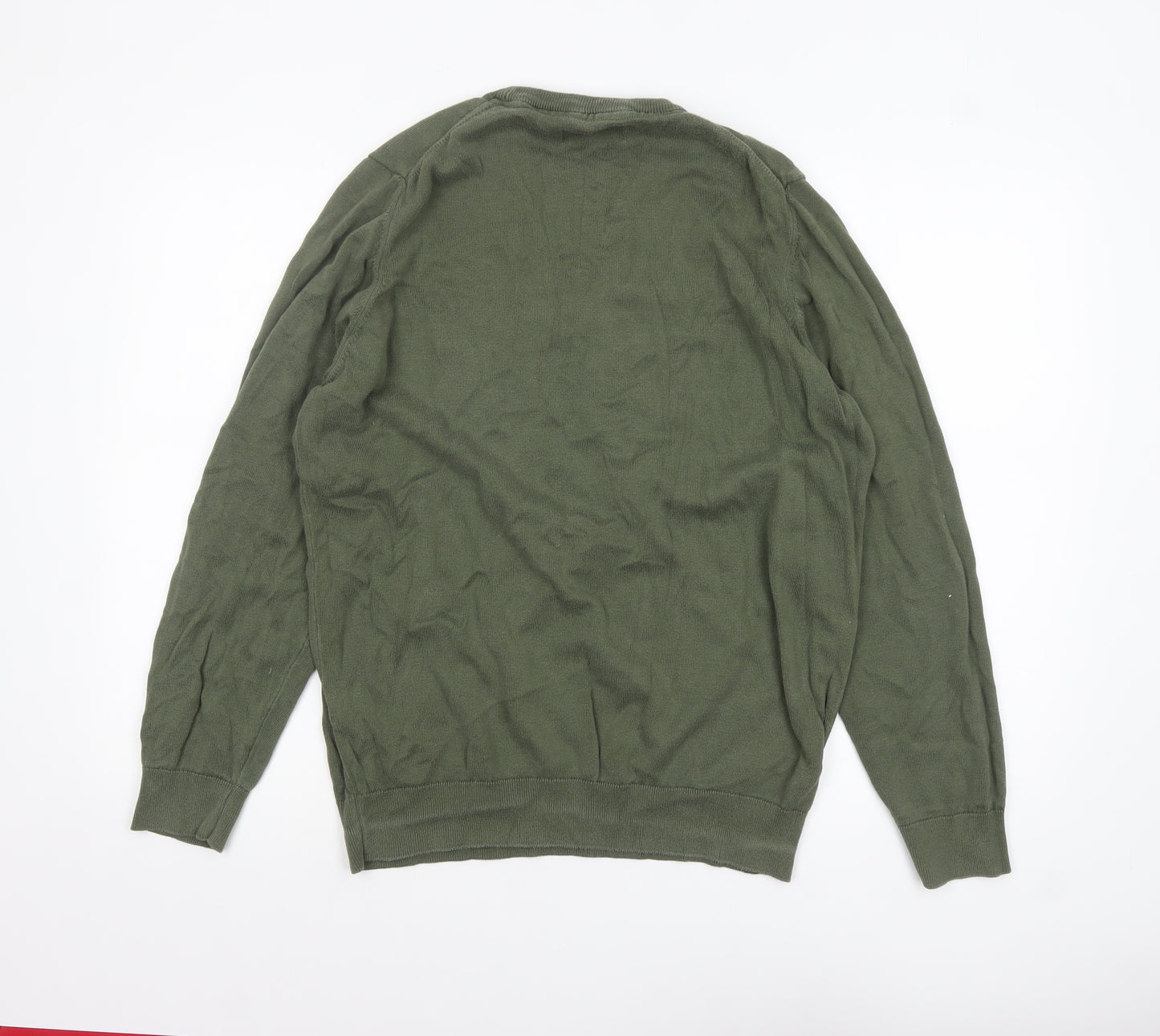 Barbour Men's Green Cotton Crew Neck Pullover Jumper L