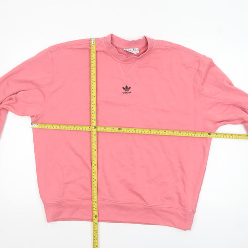 Adidas Women Pink Crew Neck Pullover Sweatshirt Size 8 Cotton Blend