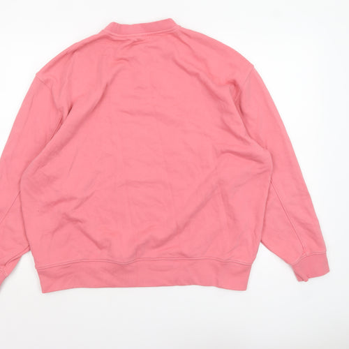 Adidas Women Pink Crew Neck Pullover Sweatshirt Size 8 Cotton Blend