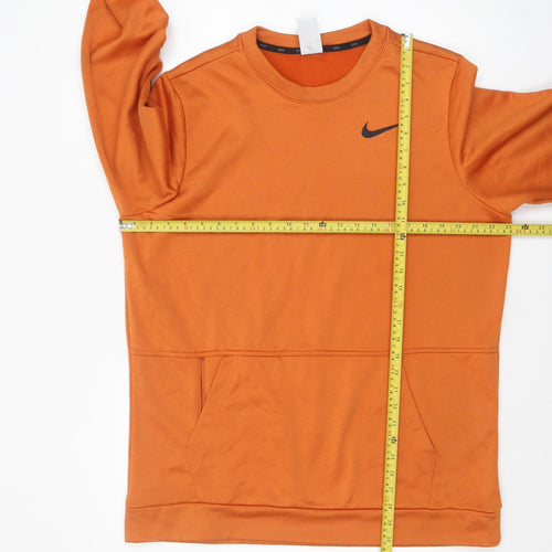 Nike Men's Orange Therma-Fit Pullover Sweatshirt Size L