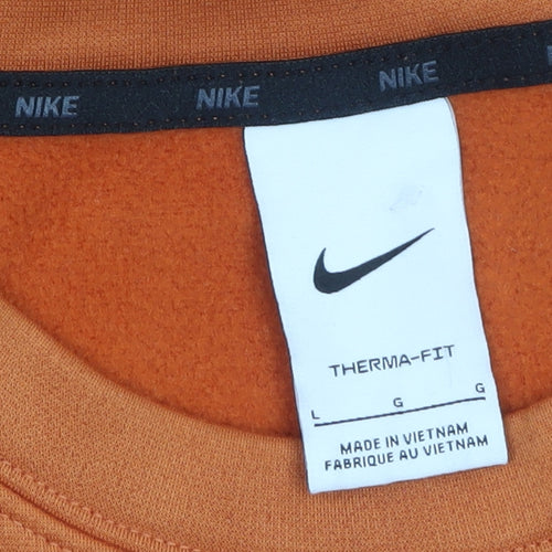 Nike Men's Orange Therma-Fit Pullover Sweatshirt Size L