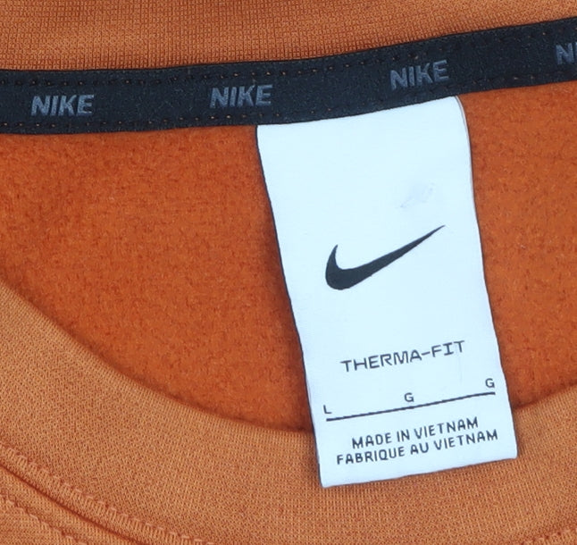 Nike Men's Orange Therma-Fit Pullover Sweatshirt Size L