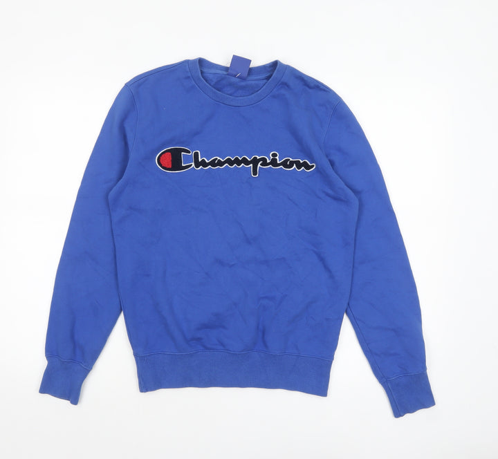Champion Men's Blue XS Pullover Sweatshirt Crew Neck Logo