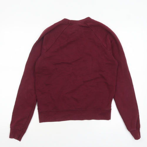 Nike Womens Burgundy Pullover Sweatshirt XS Crew Neck Cotton Blend