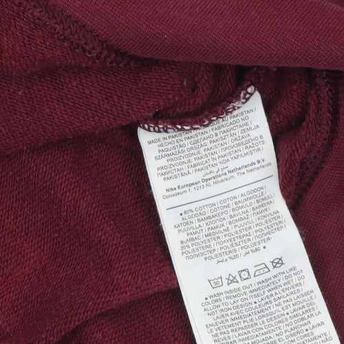 Nike Womens Burgundy Pullover Sweatshirt XS Crew Neck Cotton Blend