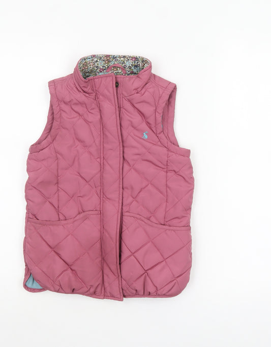 Joules Girls Pink Quilted Padded Waistcoat Gilet 8 Years