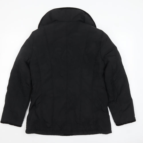 David Nieper Women's Black Size 12 Mid-Length Puffer Coat