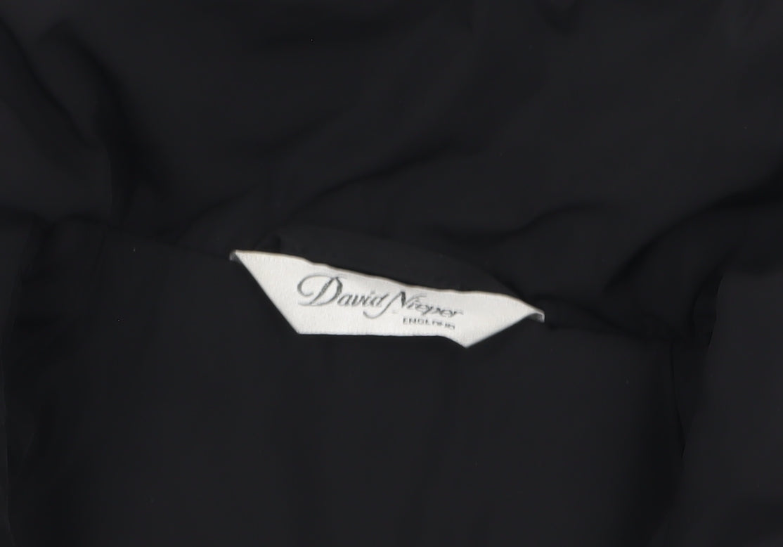 David Nieper Women's Black Size 12 Mid-Length Puffer Coat