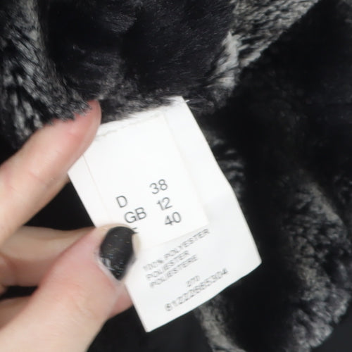 David Nieper Women's Black Size 12 Mid-Length Puffer Coat