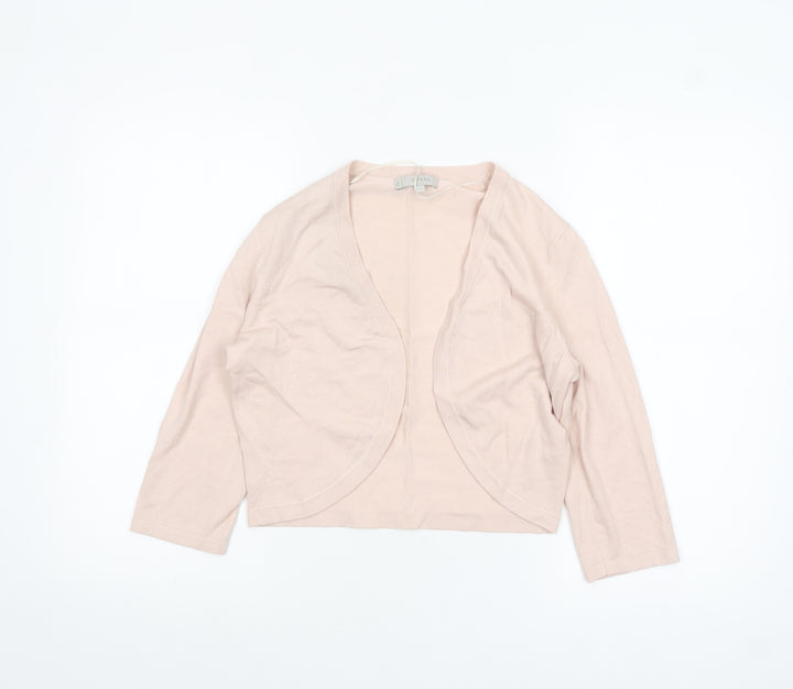 Hobbs Women Beige Knit 3/4 Sleeve Open Cardigan M