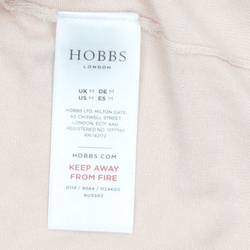 Hobbs Women Beige Knit 3/4 Sleeve Open Cardigan M