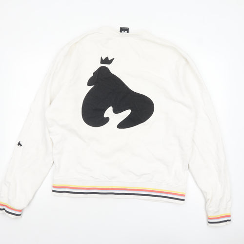 Money Mens White Crew Neck Logo Sweatshirt Size L