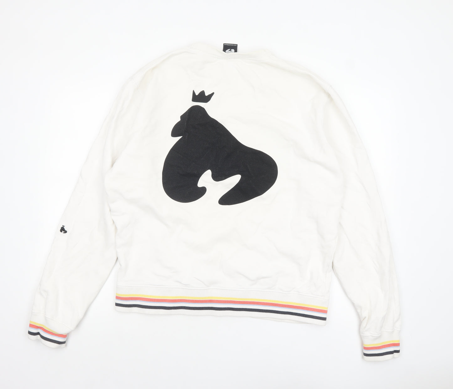 Money Mens White Crew Neck Logo Sweatshirt Size L