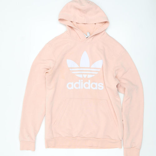 Adidas Girls Pink Pullover Hoodie XL 15-16 Years Cotton Blend Logo