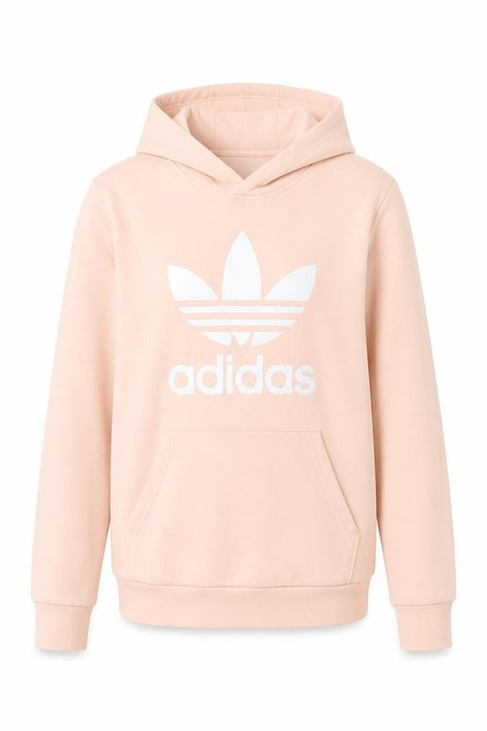 Adidas Girls Pink Pullover Hoodie XL 15-16 Years Cotton Blend Logo