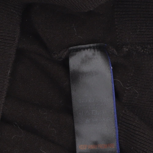 Next Men’s Black Collared Henley Jumper L Cotton Knit Classic