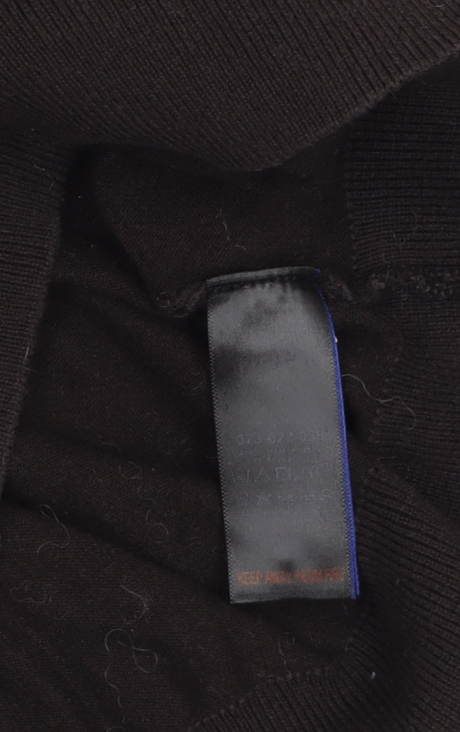 Next Men’s Black Collared Henley Jumper L Cotton Knit Classic