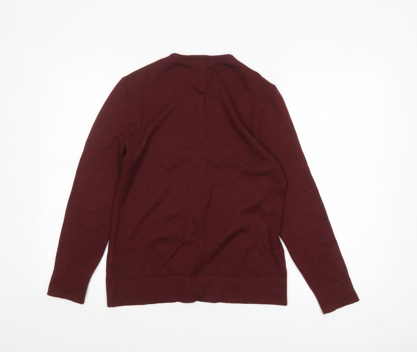 RASICA Women's Red Wool Blend V-Neck Cardigan Size 12