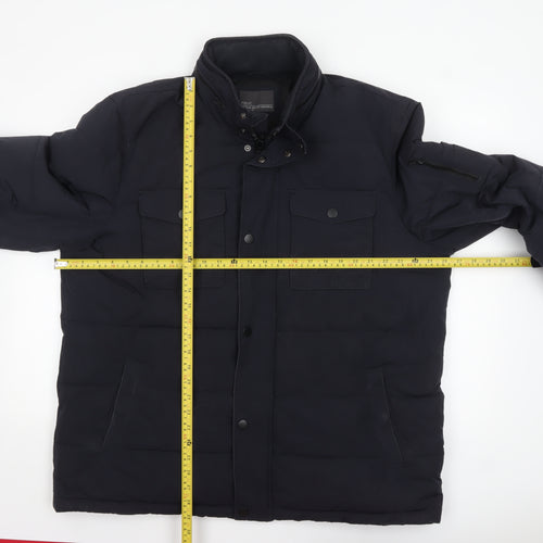 Next Men's Black 2XL Puffer Jacket Insulated Mid-Length Coat