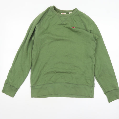Levi's Men's Green Crew Neck Cotton Sweatshirt Size S