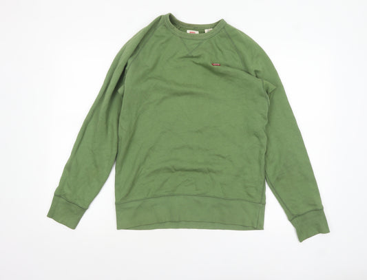 Levi's Men's Green Crew Neck Cotton Sweatshirt Size S