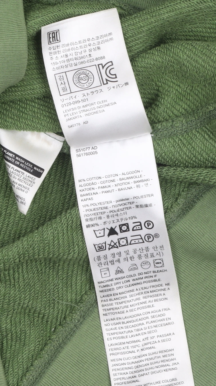 Levi's Men's Green Crew Neck Cotton Sweatshirt Size S