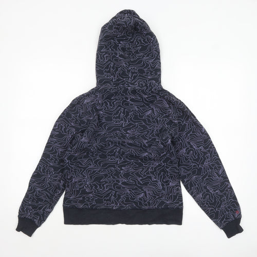 Fly53 Women's Black Purple Pullover Hoodie Size 10 Graphic Print