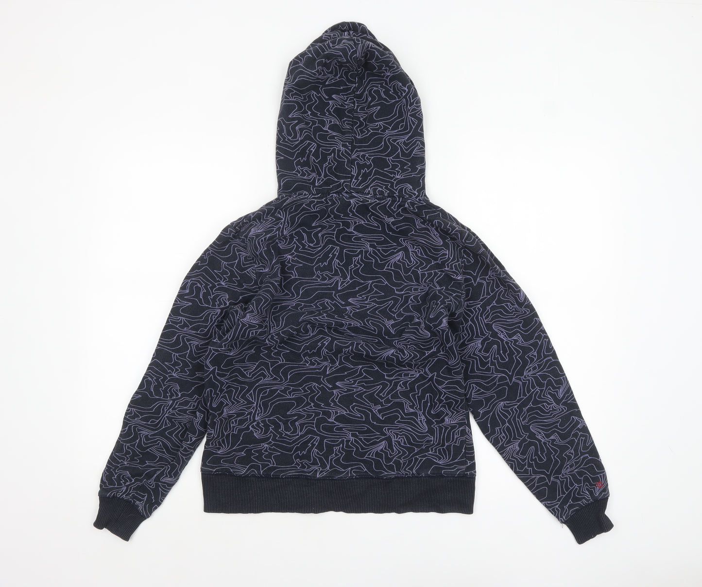 Fly53 Women's Black Purple Pullover Hoodie Size 10 Graphic Print