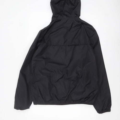 K-Way Boys Black Hooded Waterproof Windbreaker Jacket 16 Years