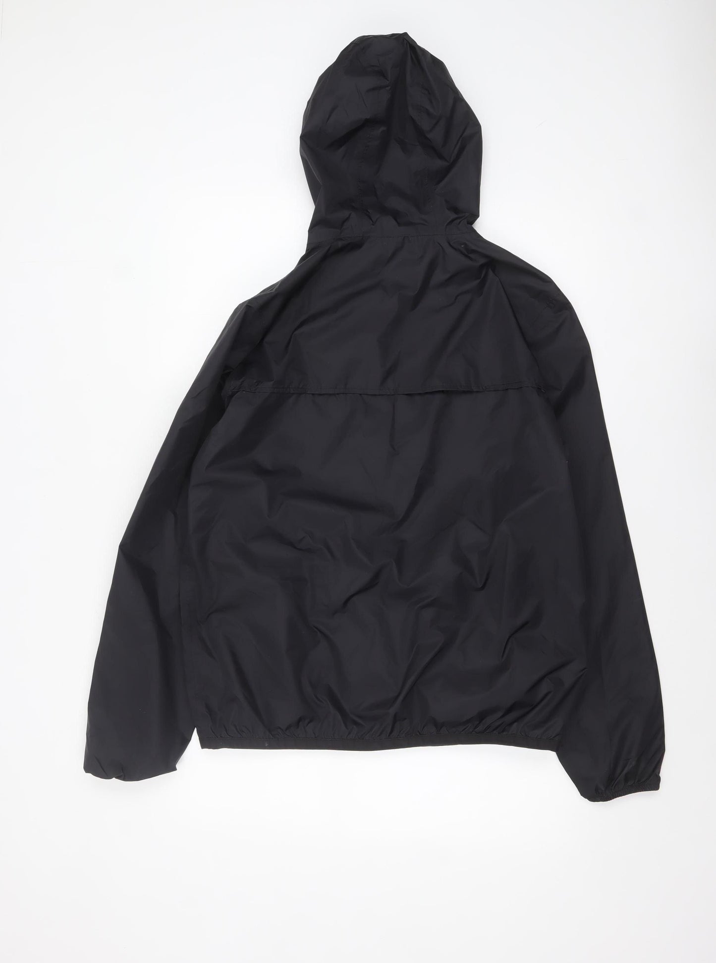 K-Way Boys Black Hooded Waterproof Windbreaker Jacket 16 Years
