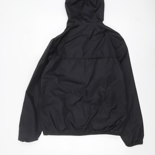 K-Way Boys Black Hooded Waterproof Windbreaker Jacket 16 Years