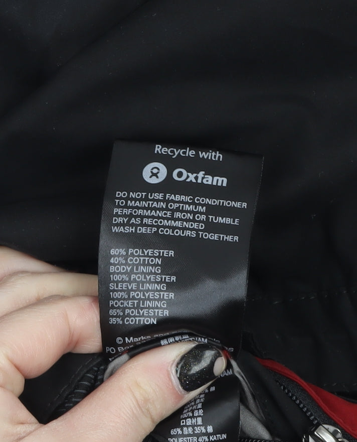 Marks and Spencer Mens Black L Regular Fit Water Resistant Jacket