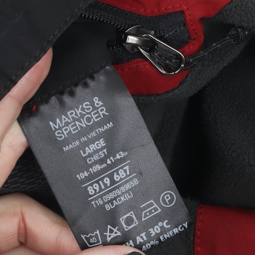 Marks and Spencer Mens Black L Regular Fit Water Resistant Jacket