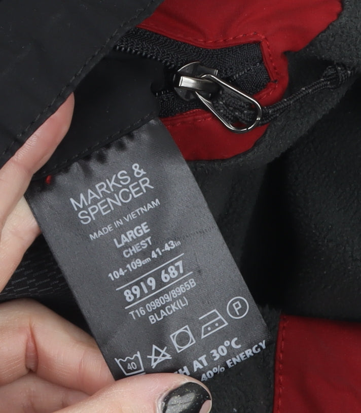 Marks and Spencer Mens Black L Regular Fit Water Resistant Jacket