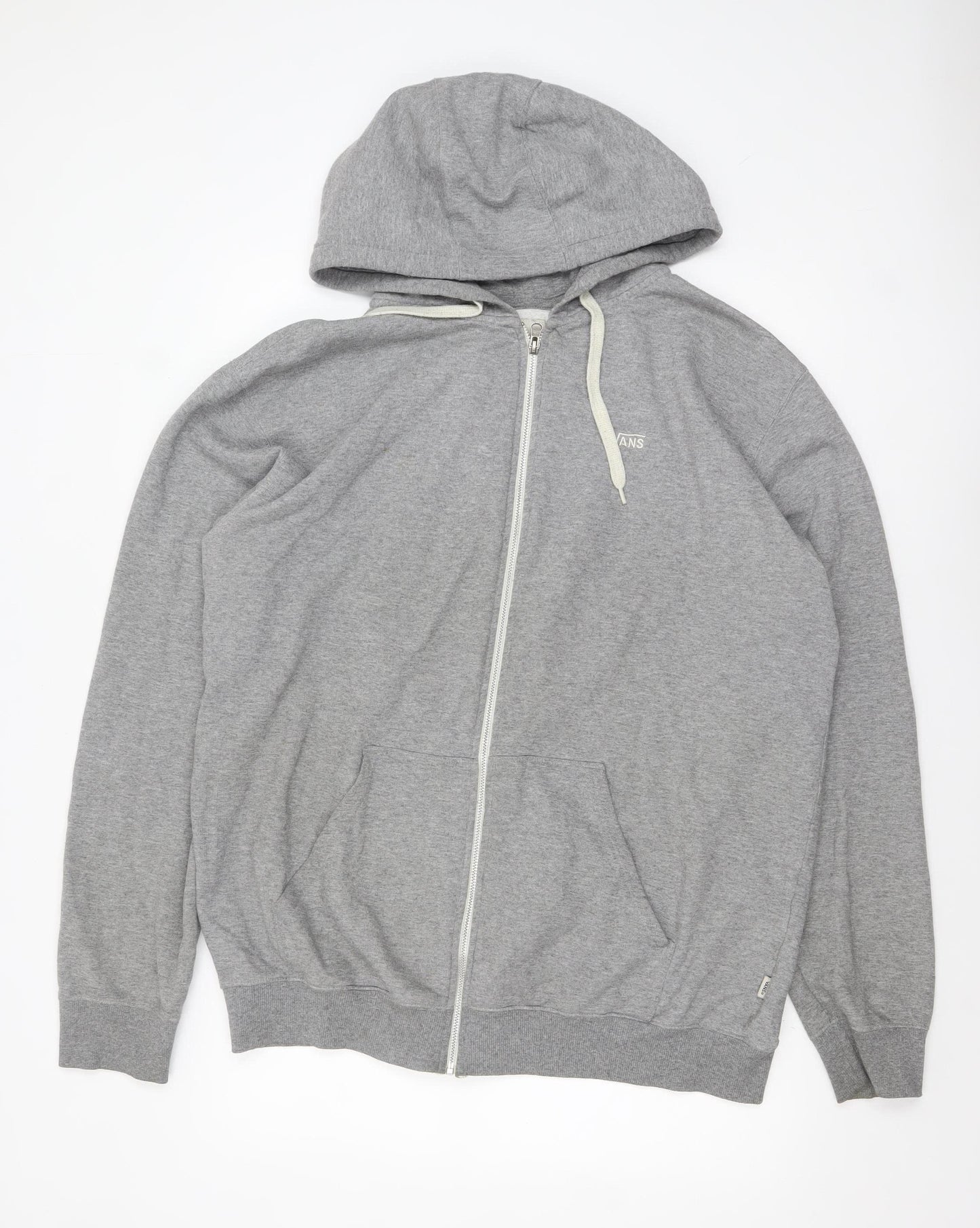 Vans Men’s Grey Full Zip Hoodie Sweatshirt 2XL Regular Fit