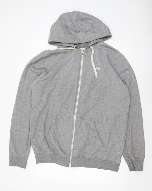 Vans Men’s Grey Full Zip Hoodie Sweatshirt 2XL Regular Fit