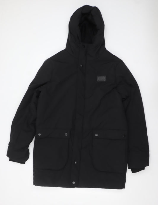 Jean Pascale Men's Black Hooded Parka Coat M Water Resistant