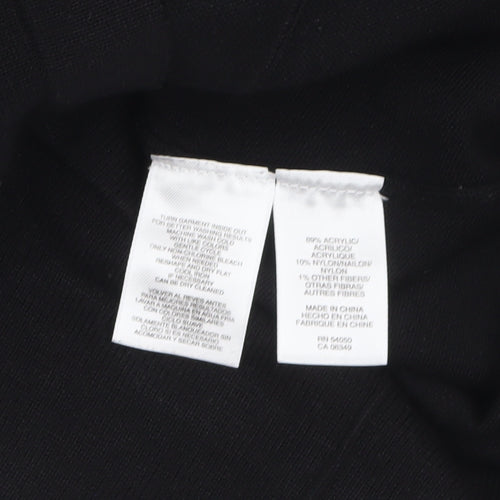 Nine West Women Black Shift Dress S Knit 3/4 Sleeve Bow Detail