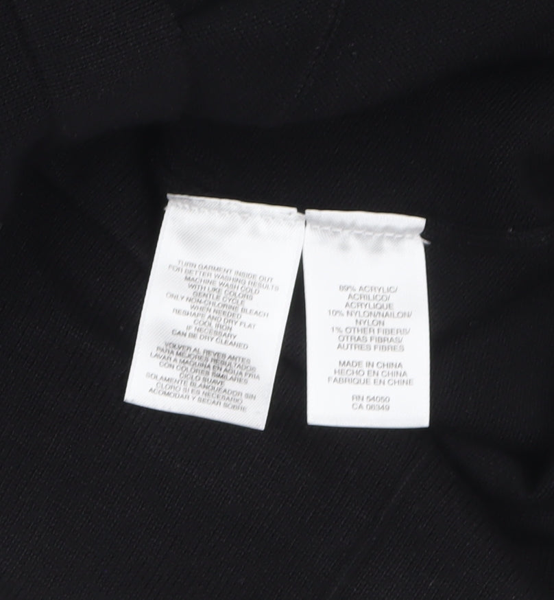 Nine West Women Black Shift Dress S Knit 3/4 Sleeve Bow Detail