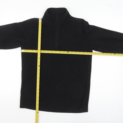 Decathlon Boys Black Fleece 1/4 Zip Pullover Sweatshirt 14 Years