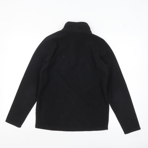 Decathlon Boys Black Fleece 1/4 Zip Pullover Sweatshirt 14 Years
