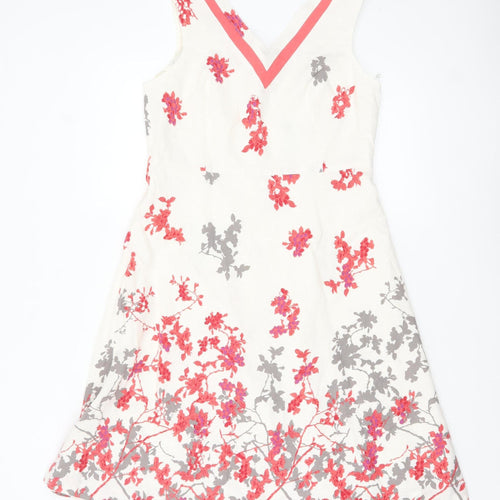 Klass Collection Women's Ivory Floral A-Line Dress Size 12